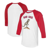 Boston Red Sox Tiny Turnip Unisex TT Rex 3/4-Sleeve Raglan T-Shirt - White/Red T-shirts