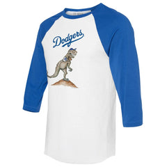 Los Angeles Dodgers Tiny Turnip Unisex TT Rex 3/4-Sleeve Raglan T-Shirt - White/Royal T-shirts