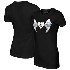 Chicago White Sox Tiny Turnip Women's Angel Wings T-Shirt - Black T-shirts