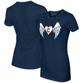 Cleveland Guardians Tiny Turnip Women's Angel Wings T-Shirt - Navy T-shirts