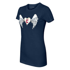Cleveland Guardians Tiny Turnip Women's Angel Wings T-Shirt - Navy T-shirts