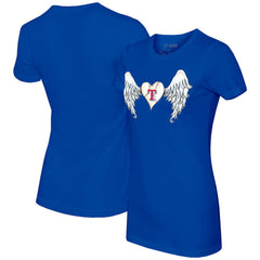 Texas Rangers Tiny Turnip Women's Angel Wings T-Shirt - Royal T-shirts