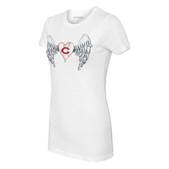 Cincinnati Reds Tiny Turnip Women's Angel Wings T-Shirt - White T-shirts