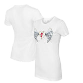 Philadelphia Phillies Tiny Turnip Women's Angel Wings T-Shirt - White T-shirts