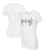 Texas Rangers Tiny Turnip Women's Angel Wings T-Shirt - White T-shirts