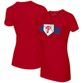 Philadelphia Phillies Tiny Turnip Women's Base Stripe T-Shirt - Red T-shirts