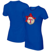 Texas Rangers Tiny Turnip Women's Baseball Bow T-Shirt - Royal T-shirts