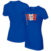 Toronto Blue Jays Tiny Turnip Women's Baseball Flag T-Shirt - Royal T-shirts