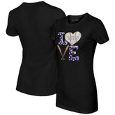 Colorado Rockies Tiny Turnip Women's Baseball Love T-Shirt - Black T-shirts