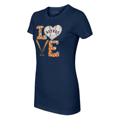 Houston Astros Tiny Turnip Women's Baseball Love T-Shirt - Navy T-shirts
