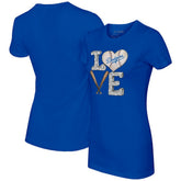 Los Angeles Dodgers Tiny Turnip Women's Baseball Love T-Shirt - Royal T-shirts