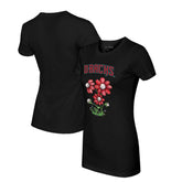Arizona Diamondbacks Tiny Turnip Women's Blooming Baseballs T-Shirt - Black T-shirts