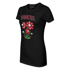 Arizona Diamondbacks Tiny Turnip Women's Blooming Baseballs T-Shirt - Black T-shirts