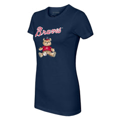 Atlanta Braves Tiny Turnip Women's Teddy Boy T-Shirt - Navy T-shirts