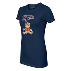 Detroit Tigers Tiny Turnip Women's Teddy Boy T-Shirt - Navy T-shirts