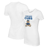 Chicago Cubs Tiny Turnip Women's Teddy Boy T-Shirt - White T-shirts