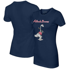 Atlanta Braves Tiny Turnip Women's Bronto T-Shirt - Navy T-shirts