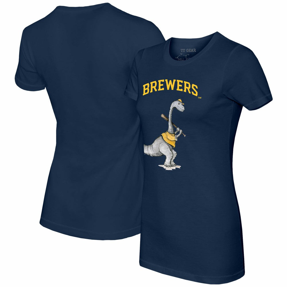 Milwaukee Brewers Tiny Turnip Women's Bronto T-Shirt - Navy T-shirts