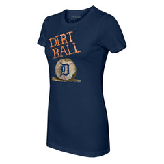 Detroit Tigers Tiny Turnip Women's Dirt Ball T-Shirt - Navy T-shirts