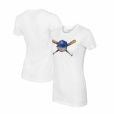 Kansas City Royals Tiny Turnip Women's Hat Crossbats T-Shirt - White Hats