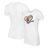 Los Angeles Angels Tiny Turnip Women's Heart Banner T-Shirt - White T-shirts