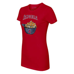 Los Angeles Angels Tiny Turnip Women's Nacho Helmet T-Shirt - Red T-shirts