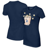 Detroit Tigers Tiny Turnip Women's Popcorn T-Shirt - Navy T-shirts