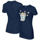 Seattle Mariners Tiny Turnip Women's Popcorn T-Shirt - Navy T-shirts