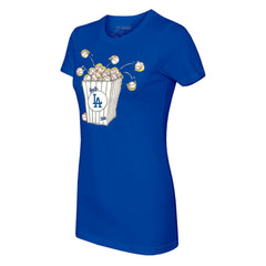 Los Angeles Dodgers Tiny Turnip Women's Popcorn T-Shirt - Royal T-shirts