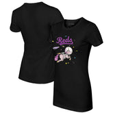 Cincinnati Reds Tiny Turnip Women's Space Unicorn T-Shirt - Black T-shirts