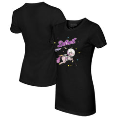 Detroit Tigers Tiny Turnip Women's Space Unicorn T-Shirt - Black T-shirts