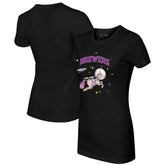 Milwaukee Brewers Tiny Turnip Women's Space Unicorn T-Shirt - Black T-shirts