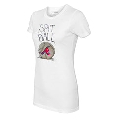Atlanta Braves Tiny Turnip Women's Spit Ball T-Shirt - White T-shirts