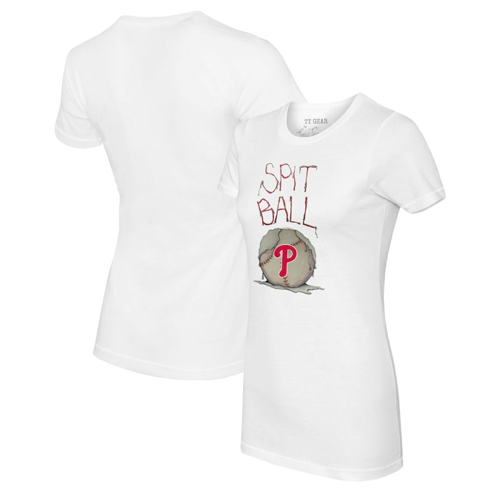 Philadelphia Phillies Tiny Turnip Women's Spit Ball T-Shirt - White T-shirts