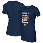 Detroit Tigers Tiny Turnip Women's Stacked T-Shirt - Navy T-shirts