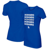 Los Angeles Dodgers Tiny Turnip Women's Stacked T-Shirt - Royal T-shirts