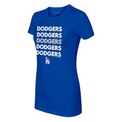 Los Angeles Dodgers Tiny Turnip Women's Stacked T-Shirt - Royal T-shirts