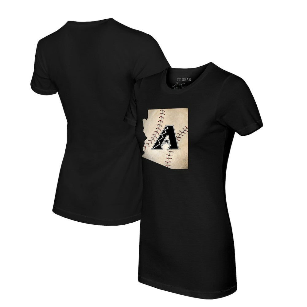 Arizona Diamondbacks Tiny Turnip Women's State Outline T-Shirt - Black T-shirts