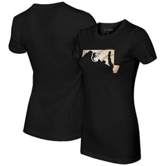 Baltimore Orioles Tiny Turnip Women's State Outline T-Shirt - Black T-shirts