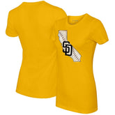 San Diego Padres Tiny Turnip Women's State Outline T-Shirt - Gold T-shirts