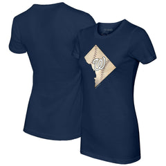 Washington Nationals Tiny Turnip Women's State Outline T-Shirt - Navy T-shirts