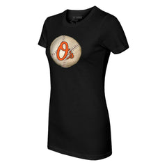 Baltimore Orioles Tiny Turnip Women's Stitched Baseball T-Shirt - Black T-shirts