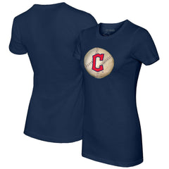 Cleveland Guardians Tiny Turnip Women's Stitched Baseball T-Shirt - Navy T-shirts