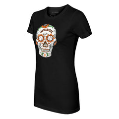San Francisco Giants Tiny Turnip Women's Sugar Skull T-Shirt - Black T-shirts