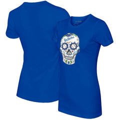 Kansas City Royals Tiny Turnip Women's Sugar Skull T-Shirt - Royal T-shirts