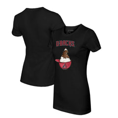 Arizona Diamondbacks Tiny Turnip Women's Sundae Helmet T-Shirt - Black T-shirts