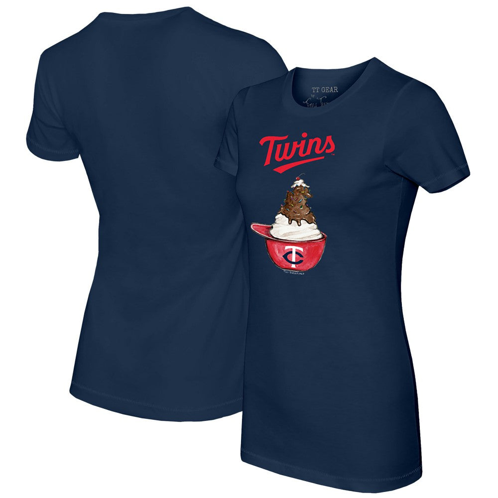 Minnesota Twins Tiny Turnip Women's Sundae Helmet T-Shirt - Navy T-shirts