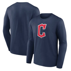 Cleveland Guardians Official Wordmark Long Sleeve T-Shirt - Navy T-shirts