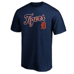Detroit Tigers Team Lock Up Wordmark T-Shirt - Navy T-shirts