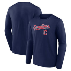 Cleveland Guardians Team Lock Up Long Sleeve T-Shirt - Navy T-shirts